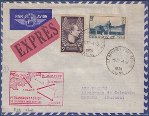 Francia - 1938 - Primo Trasporto Aereo senza sovrapprezzo - Foto 1 di 2