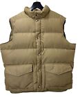 Vintage LL Bean Vest Men Small Khaki Brown Beige Goose Down Puffer Made In USA