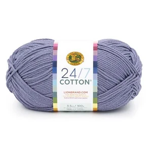 Lion Brand 24/7 Cotton Yarn-Blue Grey - 3 Pack - Picture 1 of 1