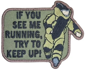 MSM EOD RUNNING KEEP UP MILSPEC MONKEY TACTICAL FOREST HOOK MORALE PATCH - Picture 1 of 2