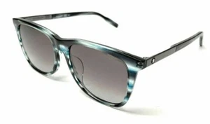 Gafas de sol Montblanc MB0017SA-004 azul y rutenio/gris degradado - calce asiático - Imagen 1 de 4