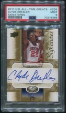 2011 UD All Time Greats #AGSCD4 Clyde Drexler Signatures Auto #1/5 PSA 9