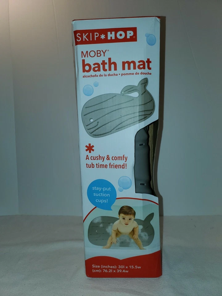 Skip Hop Moby Whale Bath Mat Grey Color Unisex Non Slip Rubber
