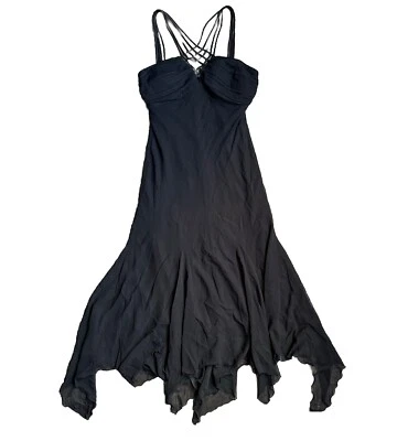 Vestido Babydoll Feminino Antigo 12 Bainhas Assimétricas Lenço Bruxa Romântico Transparente - Imagem 1 de 4