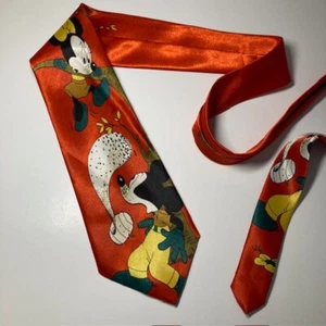 Vintage Mickey Mouse and Minnie Mouse Silk Neck Tie Red Fili Rosy Free Shipping - Picture 1 of 6
