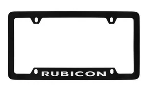 Jeep Rubicon Black Coated Metal License Plate Frame Holder - Picture 1 of 1