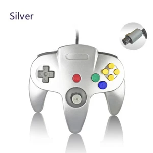 Silver N64 Wired Classic Controller Gamepad Joystick Joypad for Nintendo 64 N64 - Picture 1 of 2