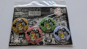 Bad Bunz Sumo Dino 4 pc Pinback Button Set - Picture 1 of 2