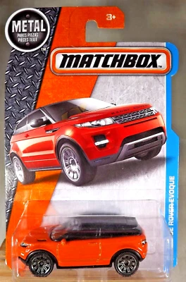2015 Matchbox MBX Adventure City 27/125 RANGE ROVER EVOQUE Orange w/Split 10 Sp - Image 1 of 4