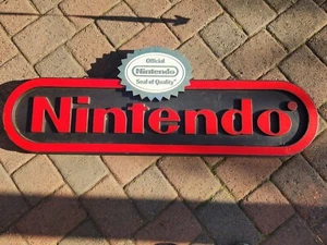 4'—Vintage Double Sided Vacuum Formed Nintendo Store Display Promo Sign W/Seal - Picture 1 of 6