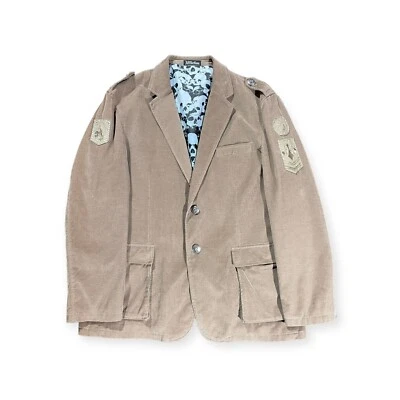 Chaqueta Blazer Affliction Red Label Para Hombre Calavera Live Fast Pana Marrón Talla XL Foto 1 de 4