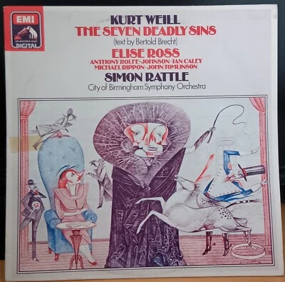 Elise Ross, Simon Rattle – Kurt Weill's Seven Deadly Sins - LP record excellent - Image 1 of 3