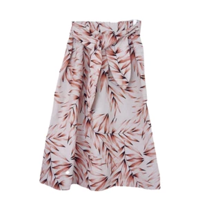 Falda Ann Taylor Lino Rosa Marfil Hoja de Palma Línea A Bolsillos Falda Midi W 29 MP - Imagen 1 de 5