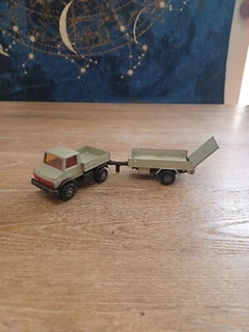 VINTAGEMatchbox Super Kings k 30 unimog & K 32 farm trailer 1978 lesney truck - Picture 1 of 10