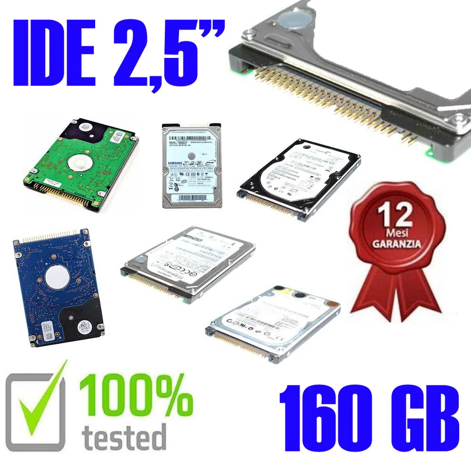 Hard Disk IDE ATA  2,5" 160GB USATO Testato garanzia notebook  - Immagine 1 di 1