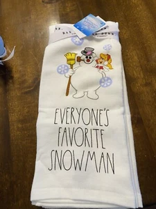 Rae Dunn Frosty The Snowman EVERY ONE’S FAVORITE SNOWMAN Kitchen Towel Set Of 2 - Picture 1 of 1