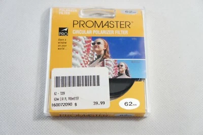 Promaster 62mm Circular Polarizer Polarizing CPL Filter, New, Free 2-3 Day Ship! - Image 1 of 3