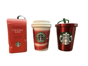 Starbucks Juego de 3 Adornos de Navidad Cerámica Vacaciones 2016 2010 - Imagen 1 de 11