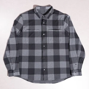 Lululemon weiches Strick Overshirt kariert schwarz grau Flanell Snap Up Herren XXL Shacket - Bild 1 von 6