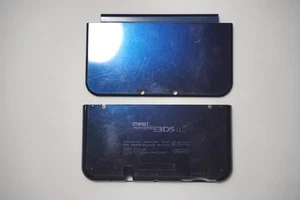 New Nintendo 3DS LL Japanese Blue console used OEM Top Bottom panel US Seller - Picture 1 of 2