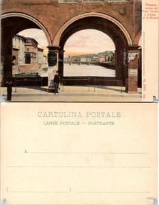 Postal de Florencia Italia del río Arno y puente Ponte Vecchio - Imagen 1 de 1