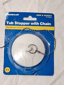 Tapón de bañera con cadena, blanco - Imagen 1 de 3