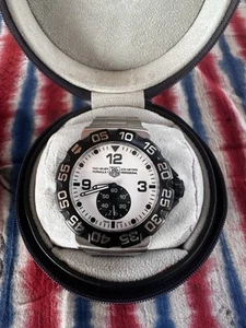 Tag Heuer WAH1011 Mens Formula 1 Watch Grande Date White Black Silver - Picture 1 of 12