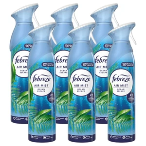 6 x Febreze Air Mist Freshener Spray Ocean Escape 185 ml sicher für den Einsatz zu Hause - Bild 1 von 6