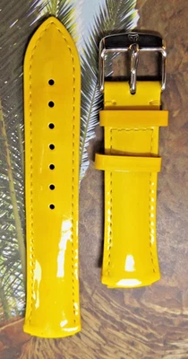 TECHNOMARINE-Original-17mm Bonita Correa de Reloj de Cuero Amarillo Brillante-¡ENVÍO GRATUITO!! Foto 1 de 4