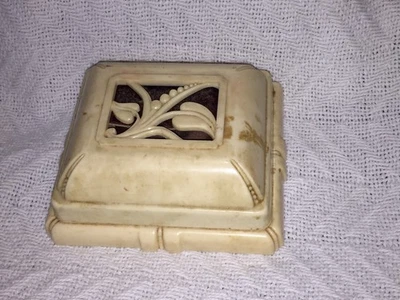 VINTAGE TIME BY SEMCA EMPTY Ivory Plastic WATCH BOX 5x4x2" Made in U.S.A. - Image 1 of 4
