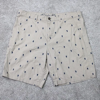 Pantalones Cortos Chinos Eddie Bauer AOP Para Hombres 36 Marrón Pie Grande Estampado Completo con Entrepierna de 9" Foto 1 de 4