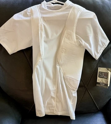 NWT 5.11 TACTICAL SHIRT WHITE CONCEALED CARRY CCP PADDED HOLSTER SHIRT Sm - Image 1 of 4