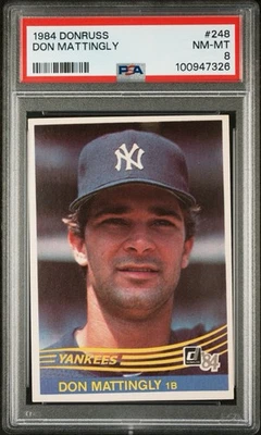 Donruss #248 Don Mattingly Rookie RC 1984 PSA 8 Foto 1 de 3