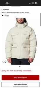 NEW Columbia Men's M MEDIUM Landroamer PUFFER JACKET Waterproof Parka DARK STONE - Picture 1 of 8