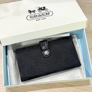 Vintage Coach Canvas bestickt C Clutch große Geldbörse neu im Karton - Bild 1 von 11