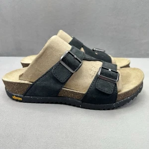 Womens 8.5-9 / EU 39 Dansko Dayna Sandals Black Suede Adjustable Vibram Slide - Picture 1 of 8