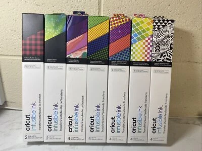 7 pack Cricut infusible ink transfer sheets bundle, buffalo check marble dot - Image 1 of 4