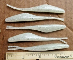 20ct SILVER SHAD GLOW 3.75" Baby SUPER FLUKES Spotted Bass Fishing Baits Lures - Picture 1 of 4