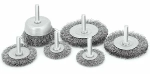 6pc Wire Wheel Cup Brush Set Carbon Steel Shank Drill Attachments For Drill Kit - Picture 1 of 9