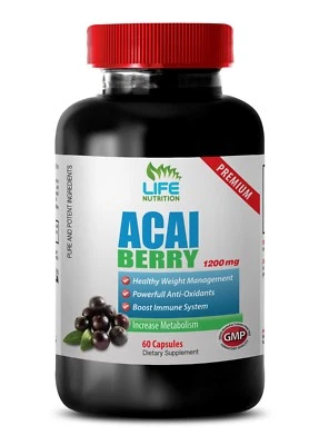 Potentes antioxidantes - Acai Berry 1200mg 1 botella - suplemento potenciador de energía Foto 1 de 4