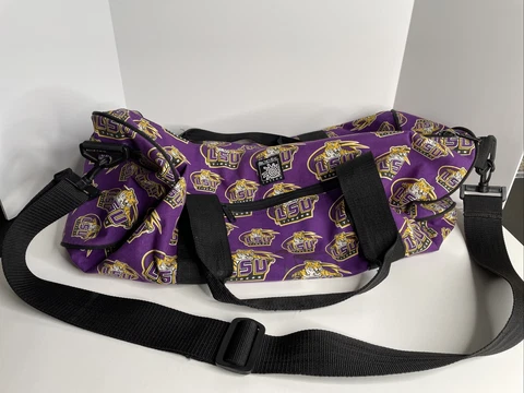 LSU Tigers Broad Bay Cotton Shoulder Duffle Bag Approximately 22"X 11” -See Pics Cover