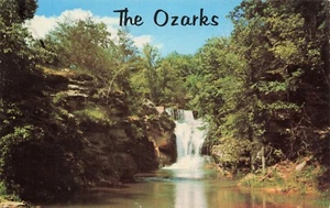 Ozarks Waterfall Near Harrison, Arkansas Vintage PC Unposted Chrome  - Picture 1 of 2