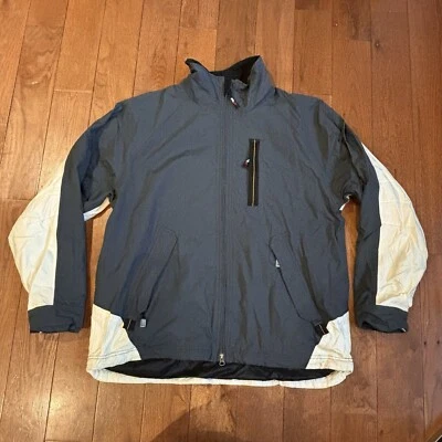 Abrigo de esquí deportivo polo gris blanco resistente al agua para hombre RLX Ralph Lauren talla L Foto 1 de 4