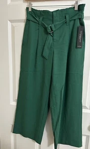 NWT LIVERPOOL Belted Paperbag Wide Leg Pant Green Size Small  - Picture 1 of 5
