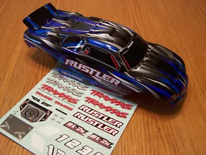 Passend für Traxxas Rustler 2wd BL-2s bürstenlos blau schwarz Clipless Gehäuse & Aufkleber - Bild 1 von 7