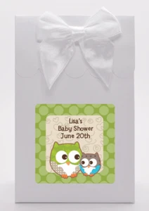 Owl Look Whoos Having a Baby - Personalized Baby Shower Goodie Bags - Set of 12 - Picture 1 of 5