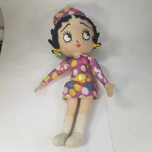 VTG Betty Boop Plush Soft Doll 15 Inch Sugar Loaf 60s 70s polka dot Dress - Picture 1 of 8
