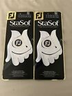 2Pack FootJoy Men's StaSof Golf Glove Pearl White Fit Worn on Left Hand Player