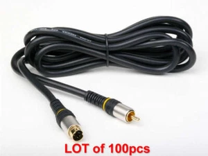 (6Ft) S-Video To Rca (Composite Video) Cable (Value Series) LOT of 100pcs - Picture 1 of 1