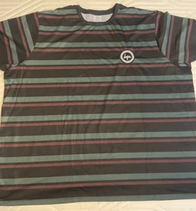 Mens t-shirt Just Hype Black Green Red stripe Striped 4XL XXXX-Large - Picture 1 of 3